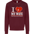 I Heart My Wife Rugby Player Funny Union Mens Sweatshirt Jumper Maroon