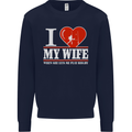 I Heart My Wife Rugby Player Funny Union Mens Sweatshirt Jumper Navy Blue