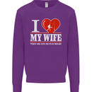 I Heart My Wife Rugby Player Funny Union Mens Sweatshirt Jumper Purple