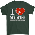 I Heart My Wife Rugby Player Funny Union Mens T-Shirt Cotton Gildan Forest Green