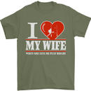 I Heart My Wife Rugby Player Funny Union Mens T-Shirt Cotton Gildan Military Green