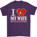 I Heart My Wife Rugby Player Funny Union Mens T-Shirt Cotton Gildan Purple