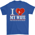 I Heart My Wife Rugby Player Funny Union Mens T-Shirt Cotton Gildan Royal Blue