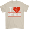I Heart My Wife Rugby Player Funny Union Mens T-Shirt Cotton Gildan Sand