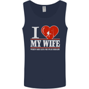 I Heart My Wife Rugby Player Funny Union Mens Vest Tank Top Navy Blue