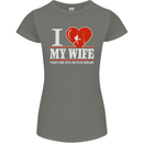 I Heart My Wife Rugby Player Funny Union Womens Petite Cut T-Shirt Charcoal