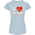 I Heart My Wife Rugby Player Funny Union Womens Petite Cut T-Shirt Light Blue