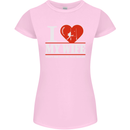 I Heart My Wife Rugby Player Funny Union Womens Petite Cut T-Shirt Light Pink