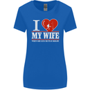 I Heart My Wife Rugby Player Funny Union Womens Wider Cut T-Shirt Royal Blue