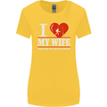 I Heart My Wife Rugby Player Funny Union Womens Wider Cut T-Shirt Yellow