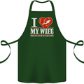 I Heart My Wife Scuba Diving Diver Dive Cotton Apron 100% Organic Forest Green