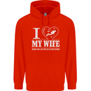 I Heart My Wife Scuba Diving Diver Dive Mens 80% Cotton Hoodie Bright Red