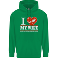 I Heart My Wife Scuba Diving Diver Dive Mens 80% Cotton Hoodie Irish Green