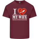I Heart My Wife Scuba Diving Diver Dive Mens Cotton T-Shirt Tee Top Maroon