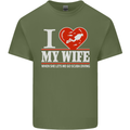 I Heart My Wife Scuba Diving Diver Dive Mens Cotton T-Shirt Tee Top Military Green