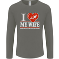 I Heart My Wife Scuba Diving Diver Dive Mens Long Sleeve T-Shirt Charcoal