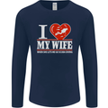 I Heart My Wife Scuba Diving Diver Dive Mens Long Sleeve T-Shirt Navy Blue