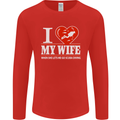 I Heart My Wife Scuba Diving Diver Dive Mens Long Sleeve T-Shirt Red