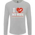 I Heart My Wife Scuba Diving Diver Dive Mens Long Sleeve T-Shirt Sports Grey