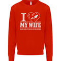 I Heart My Wife Scuba Diving Diver Dive Mens Sweatshirt Jumper Bright Red