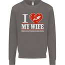 I Heart My Wife Scuba Diving Diver Dive Mens Sweatshirt Jumper Charcoal