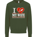 I Heart My Wife Scuba Diving Diver Dive Mens Sweatshirt Jumper Forest Green