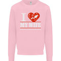I Heart My Wife Scuba Diving Diver Dive Mens Sweatshirt Jumper Light Pink
