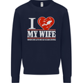I Heart My Wife Scuba Diving Diver Dive Mens Sweatshirt Jumper Navy Blue