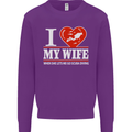 I Heart My Wife Scuba Diving Diver Dive Mens Sweatshirt Jumper Purple
