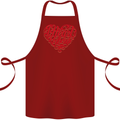 I Heart Red Heads Ginger Hair Funny Cotton Apron 100% Organic Maroon