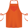 I Heart Red Heads Ginger Hair Funny Cotton Apron 100% Organic Orange