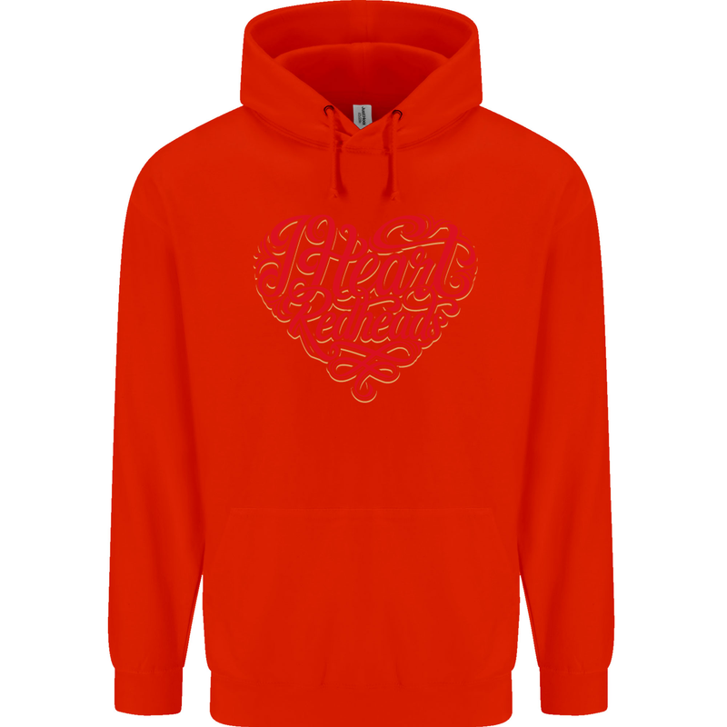 I Heart Red Heads Ginger Hair Funny Mens 80% Cotton Hoodie Bright Red