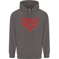 I Heart Red Heads Ginger Hair Funny Mens 80% Cotton Hoodie Charcoal