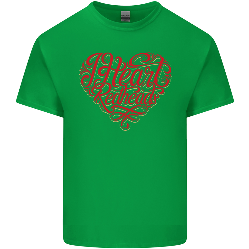 I Heart Red Heads Ginger Hair Funny Mens Cotton T-Shirt Tee Top Irish Green