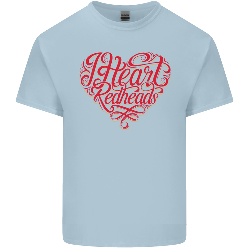 I Heart Red Heads Ginger Hair Funny Mens Cotton T-Shirt Tee Top Light Blue