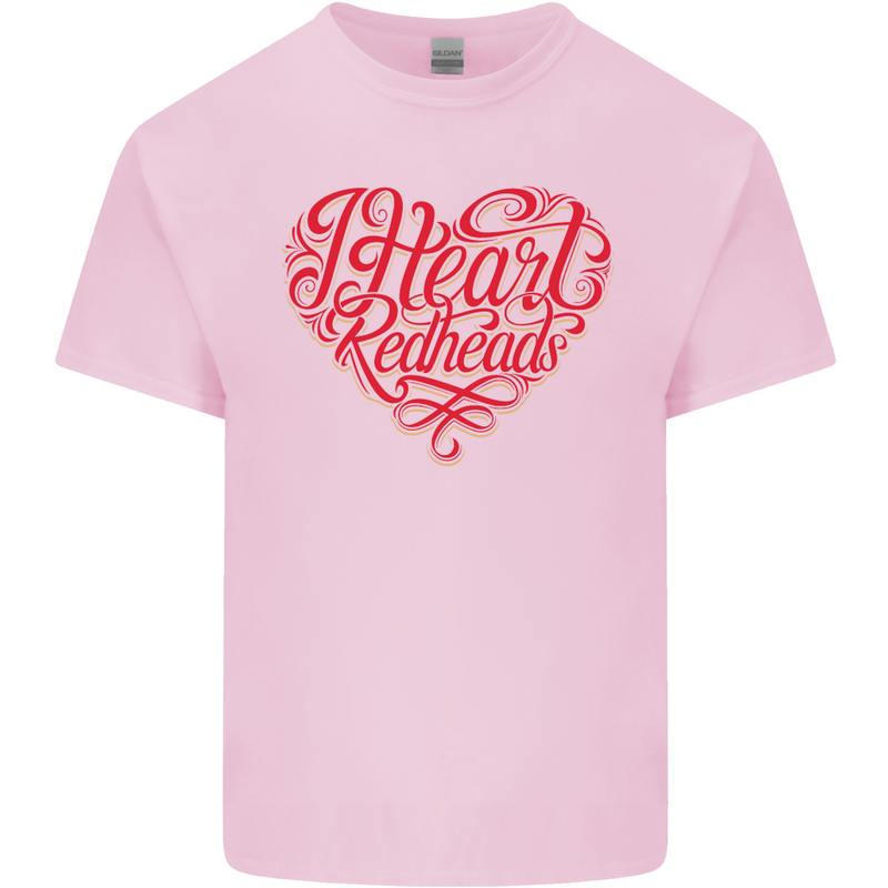 I Heart Red Heads Ginger Hair Funny Mens Cotton T-Shirt Tee Top Light Pink