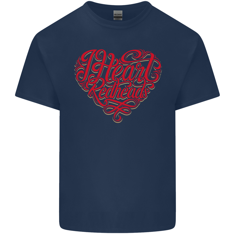 I Heart Red Heads Ginger Hair Funny Mens Cotton T-Shirt Tee Top Navy Blue