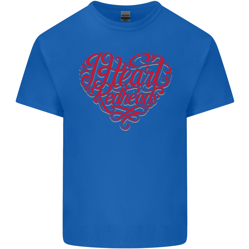 I Heart Red Heads Ginger Hair Funny Mens Cotton T-Shirt Tee Top Royal Blue