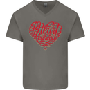 I Heart Red Heads Ginger Hair Funny Mens V-Neck Cotton T-Shirt Charcoal
