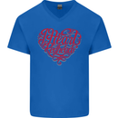 I Heart Red Heads Ginger Hair Funny Mens V-Neck Cotton T-Shirt Royal Blue