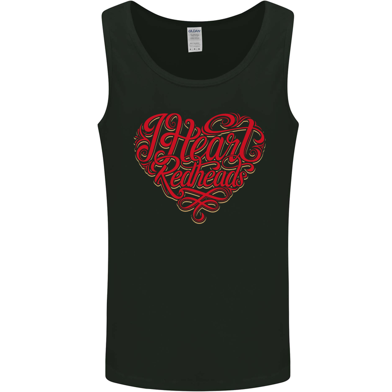 I Heart Red Heads Ginger Hair Funny Mens Vest Tank Top Black