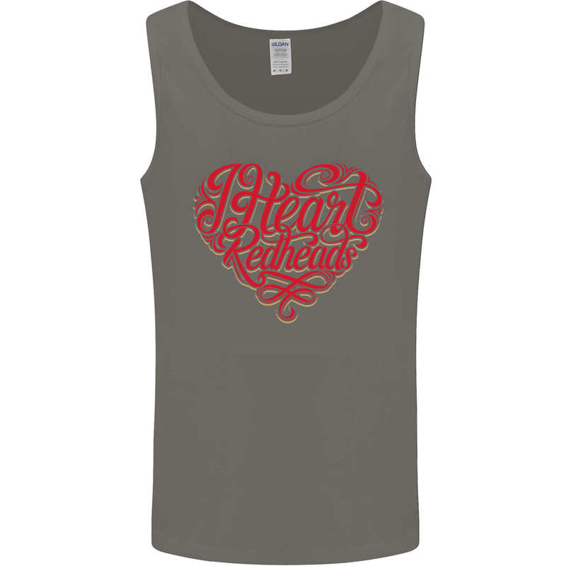 I Heart Red Heads Ginger Hair Funny Mens Vest Tank Top Charcoal