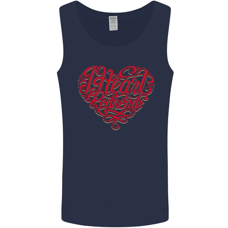 I Heart Red Heads Ginger Hair Funny Mens Vest Tank Top Navy Blue
