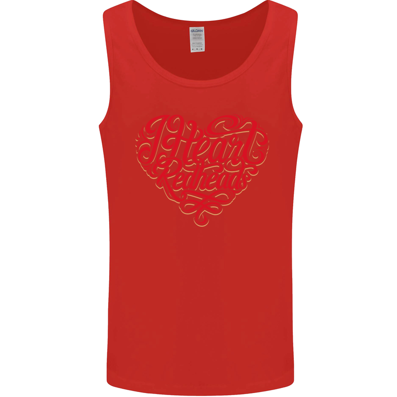 I Heart Red Heads Ginger Hair Funny Mens Vest Tank Top Red