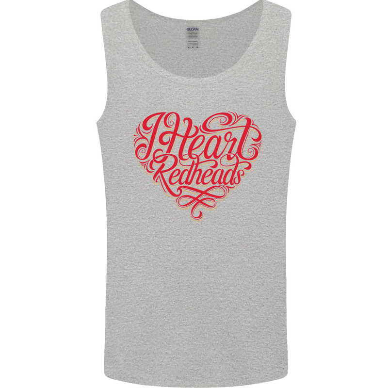 I Heart Red Heads Ginger Hair Funny Mens Vest Tank Top Sports Grey