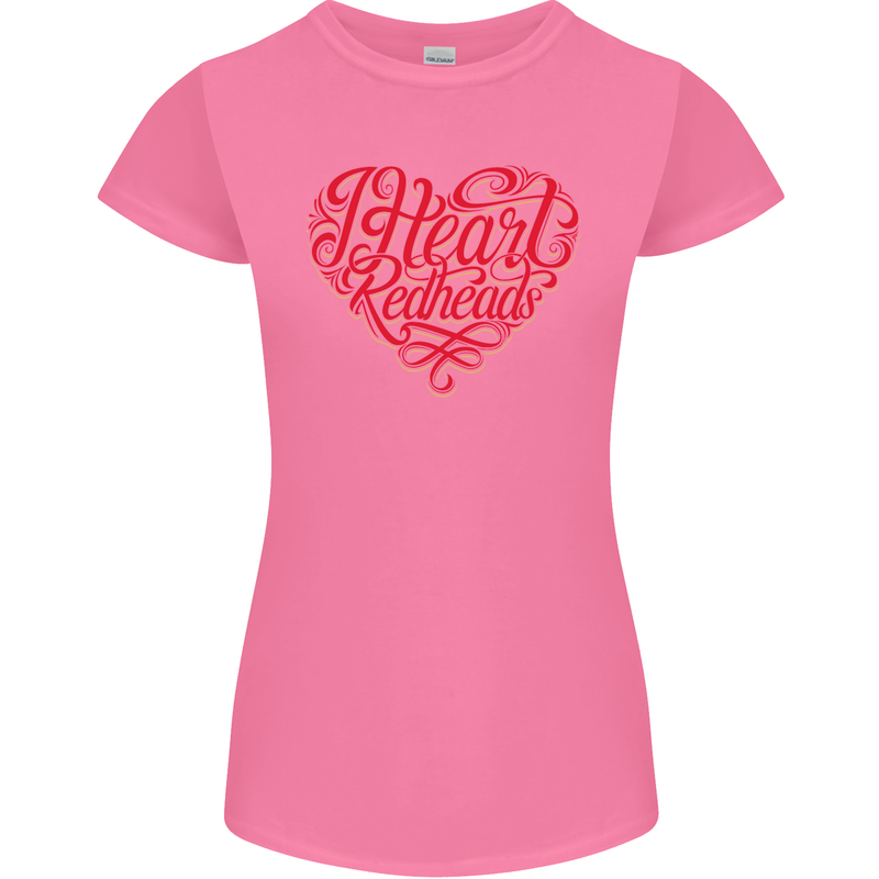 I Heart Red Heads Ginger Hair Funny Womens Petite Cut T-Shirt Azalea