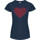 I Heart Red Heads Ginger Hair Funny Womens Petite Cut T-Shirt Navy Blue