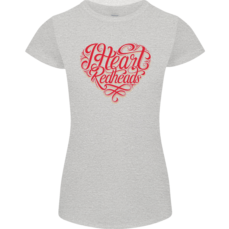 I Heart Red Heads Ginger Hair Funny Womens Petite Cut T-Shirt Sports Grey