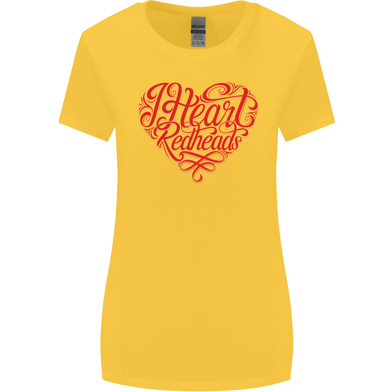 I Heart Red Heads Ginger Hair Funny Womens Wider Cut T-Shirt Yellow