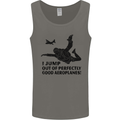 I Jump out of Good Aeroplanes Skydiving Mens Vest Tank Top Charcoal